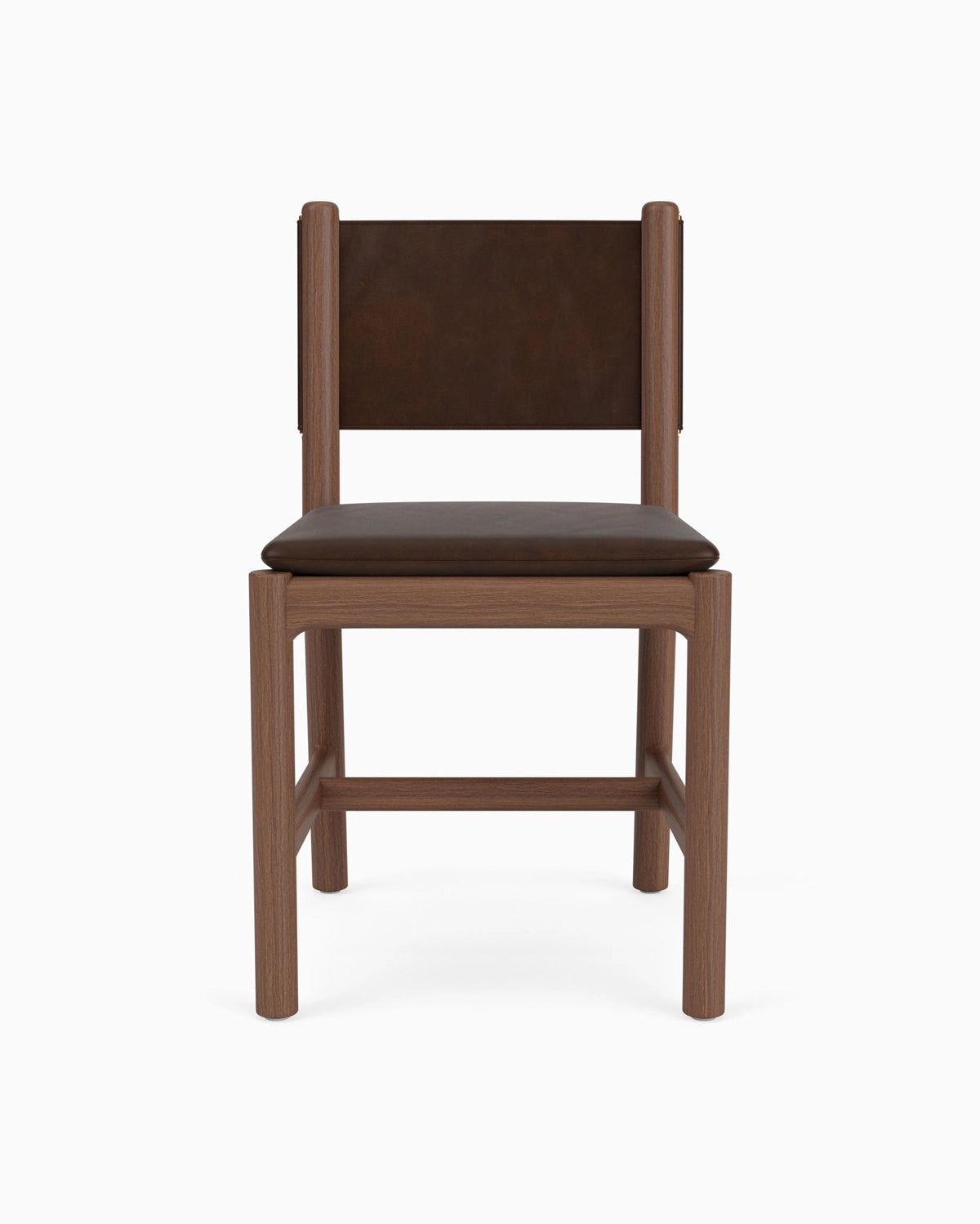 Maple Brown Leather Seat / Maple Brown Leather Back / Walnut Frame