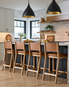 Saddle Leather Seat / Saddle Leather Back / White Oak Frame