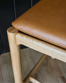 Saddle Leather Seat / Saddle Leather Back / White Oak Frame