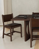 Maple Brown Leather Seat / Maple Brown Leather Back / Walnut Frame