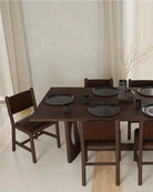 Maple Brown Leather Seat / Maple Brown Leather Back / Walnut Frame