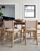 Latte Basketweave Seat / Pearl Leather Back / White Oak Frame