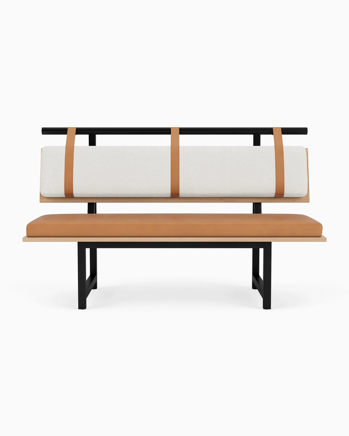 White Boucle / Saddle Leather / White Oak Deck / 60" Long