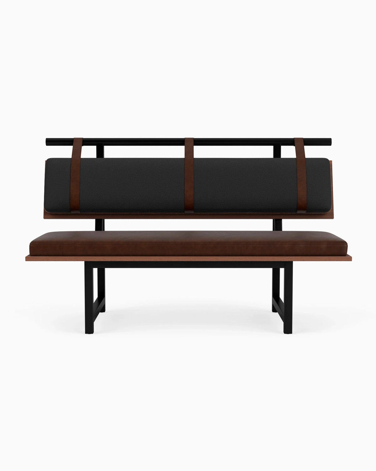 Charcoal Boucle / Maple Brown Leather / Walnut Deck / 60" Long