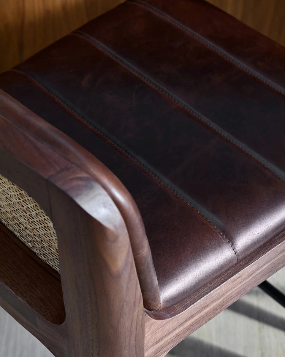 Maple Leather Seat / Walnut Frame