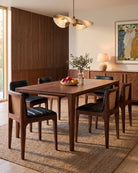 Black Leather Seat / Walnut Frame