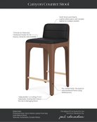 Black Leather Seat / Walnut Frame / Counter (27" Height)