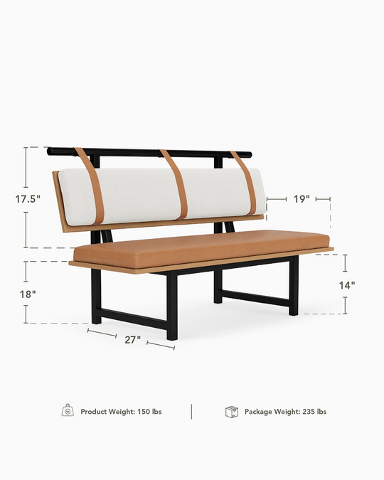 a bench with measurements