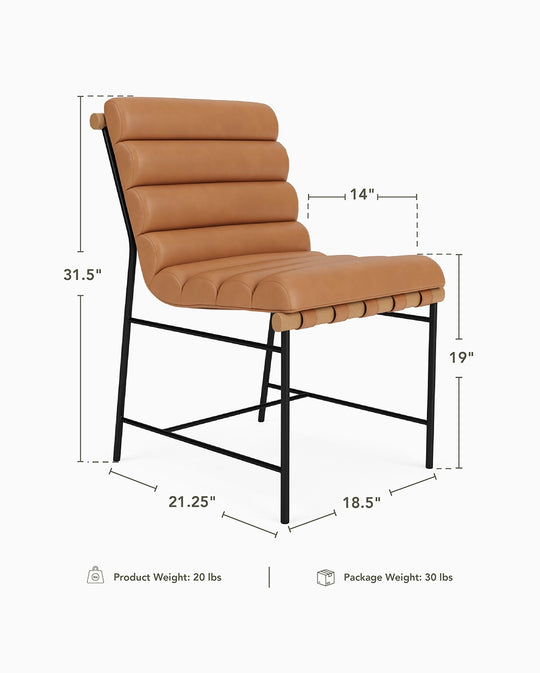 a chair with sizes and measurements