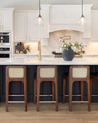 Black Leather Seat / Walnut Frame