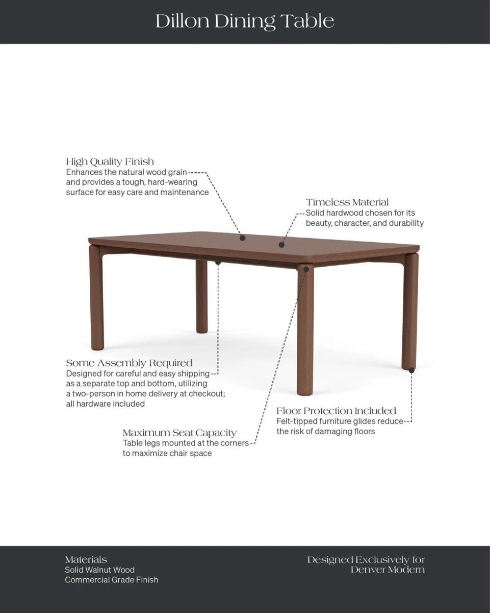 Walnut / 78" x 42" | Seats 6