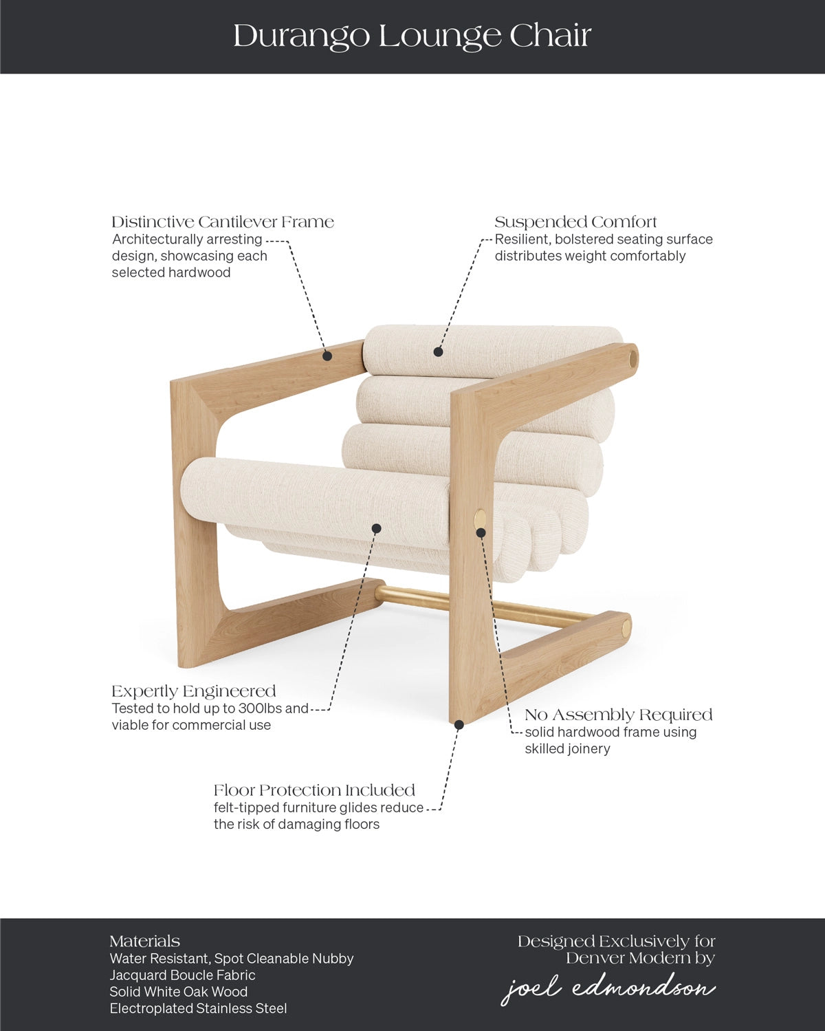 White Oak Frame / Mist Boucle