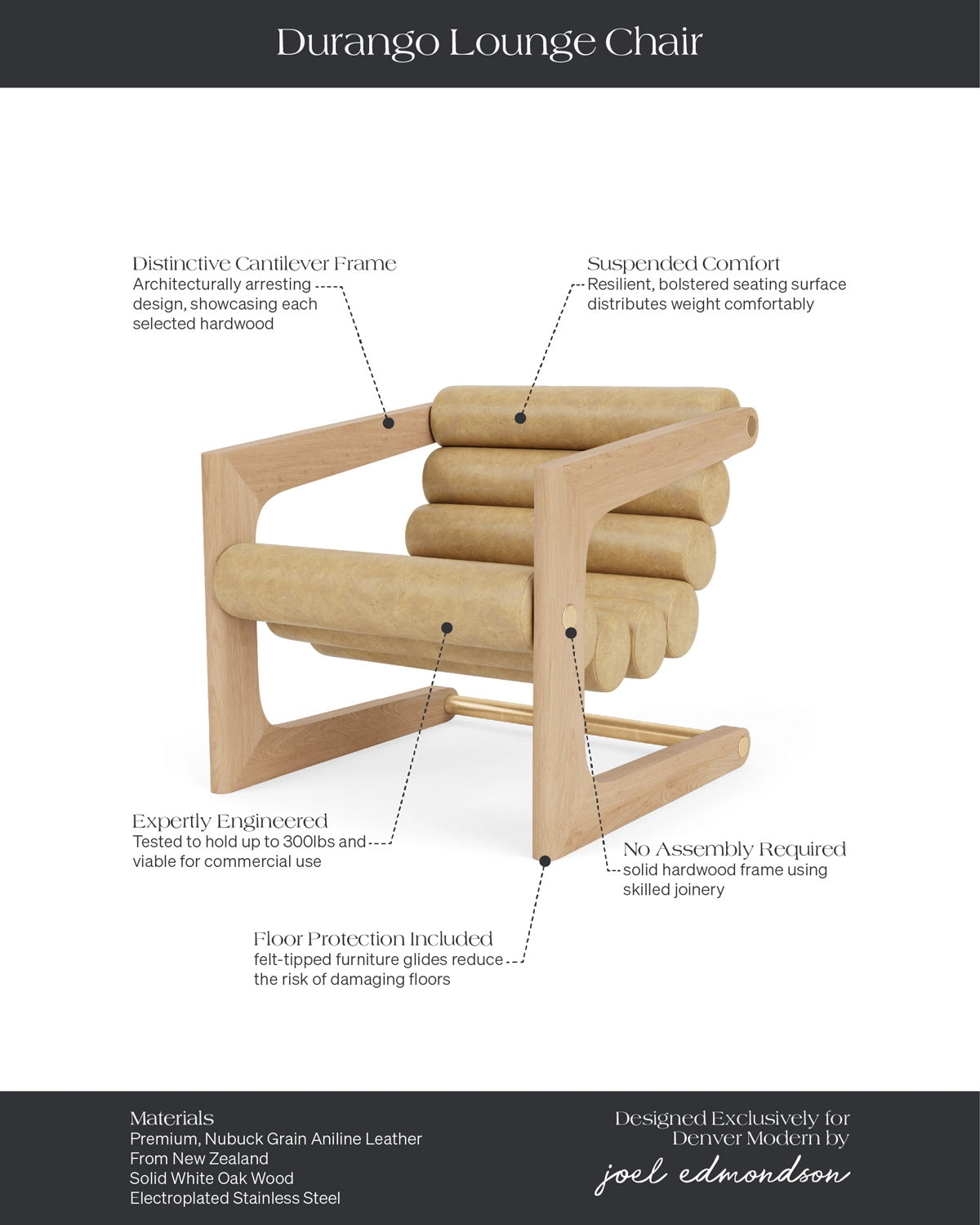 White Oak Frame / Sunflower Leather