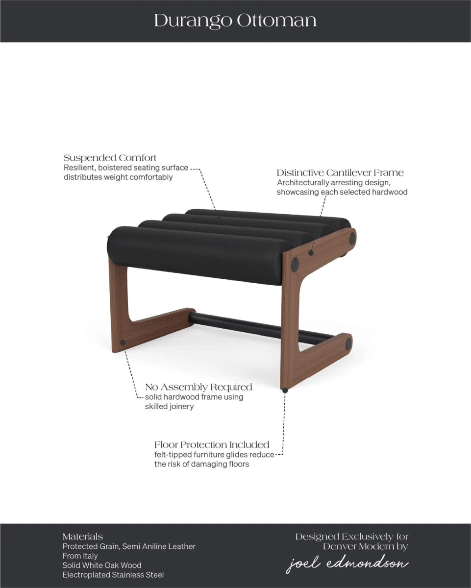 Walnut Frame / Black Leather