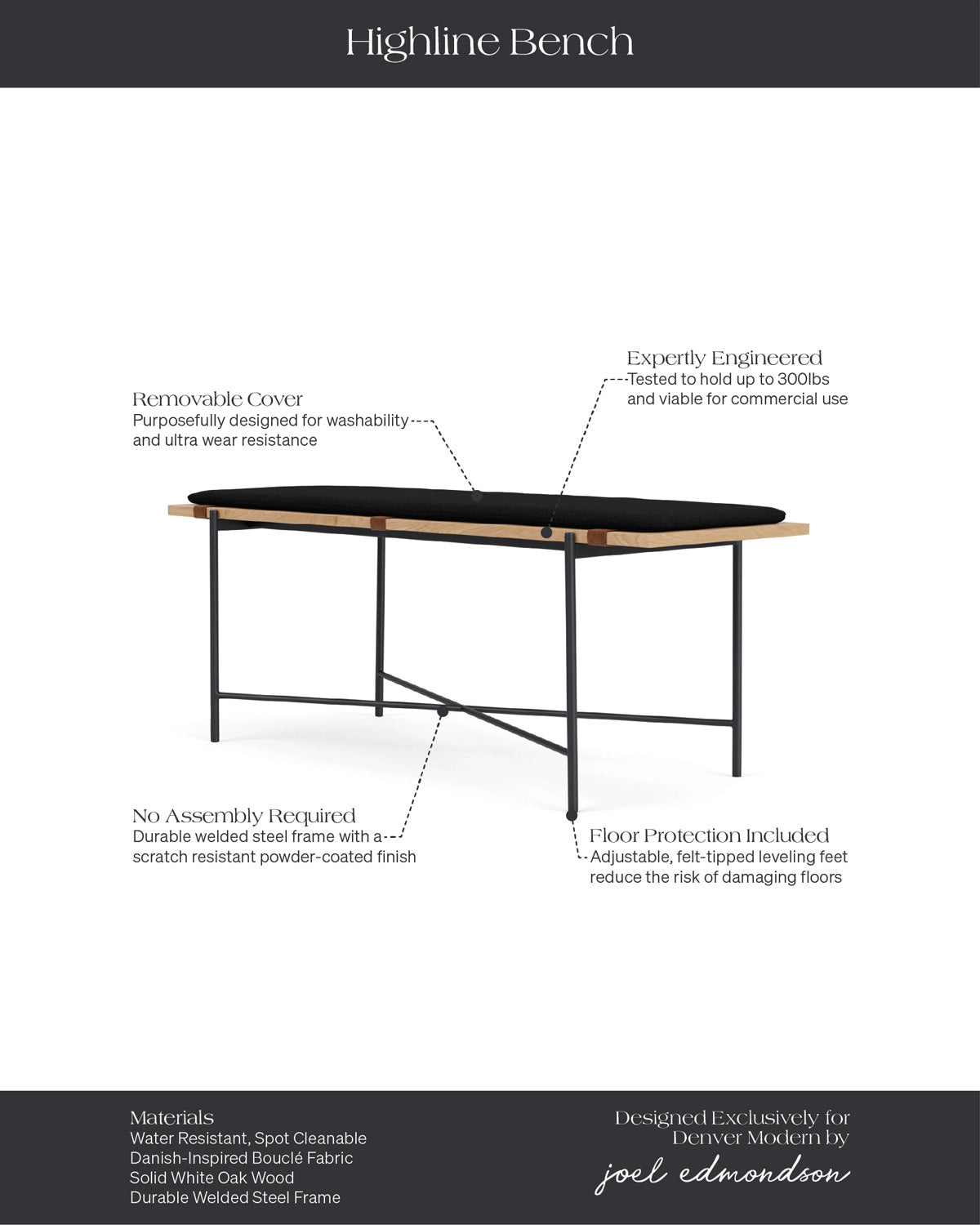 Charcoal Boucle / White Oak