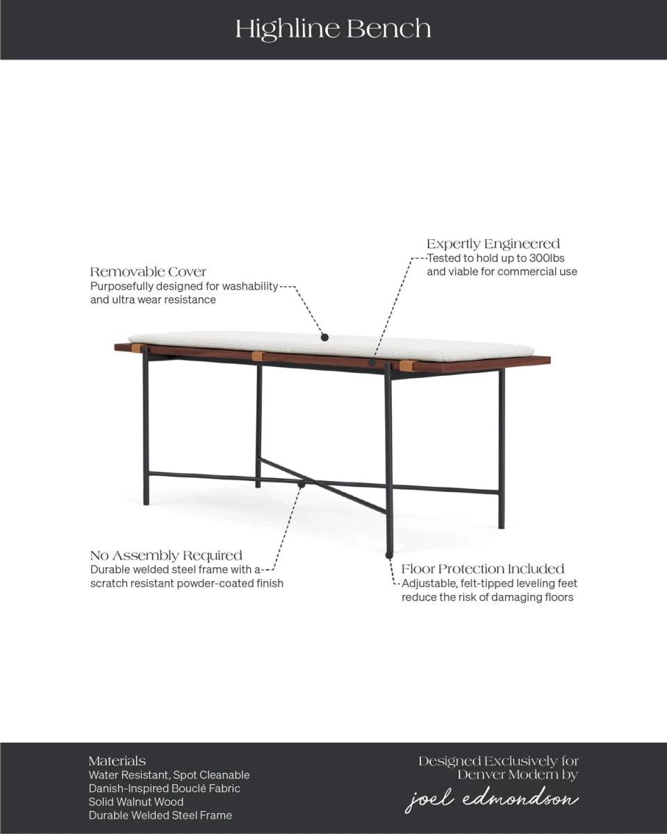 White Boucle / Walnut