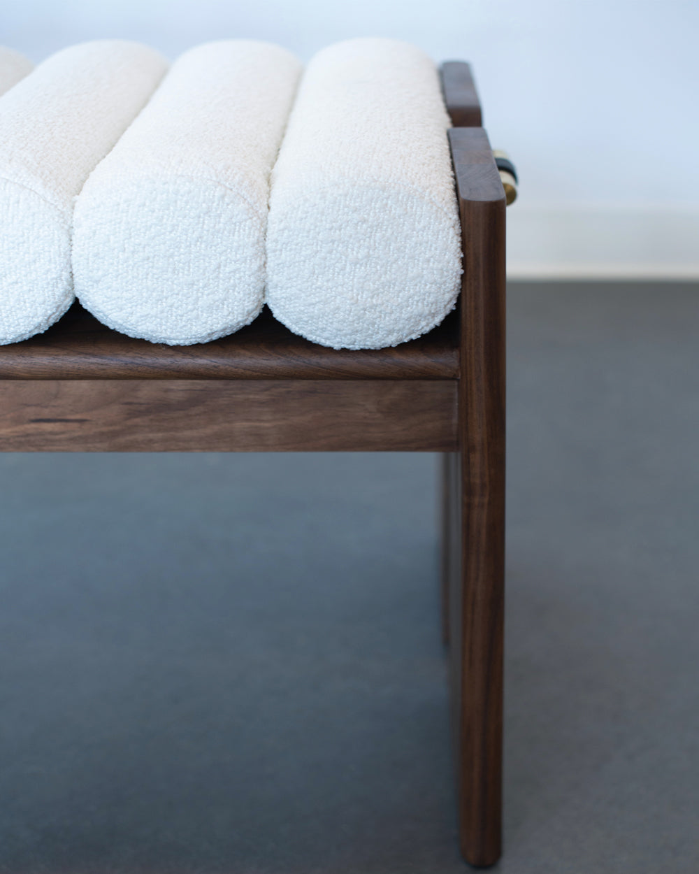 White Boucle / Walnut