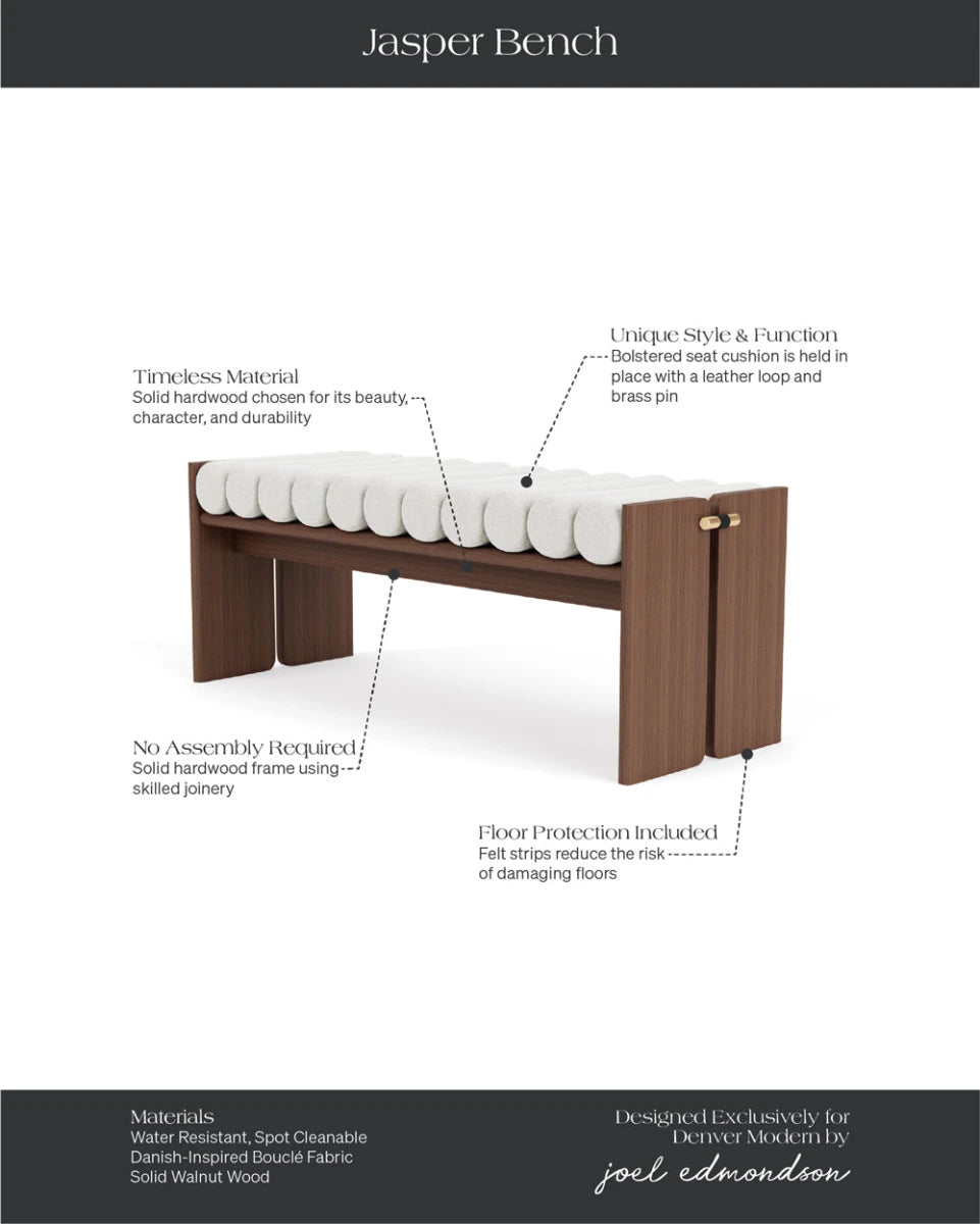 White Boucle / Walnut