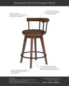 Chestnut Brown Leather / Walnut / Counter (25.5" Height)