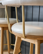 Pearl Leather / White Oak / Counter (25.5" Height)
