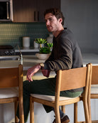 Oat Woven Seat / Saddle Leather Back / White Oak Frame