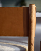 Oat Woven Seat / Saddle Leather Back / White Oak Frame