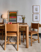 Saddle Leather Seat / Saddle Leather Back / White Oak Frame