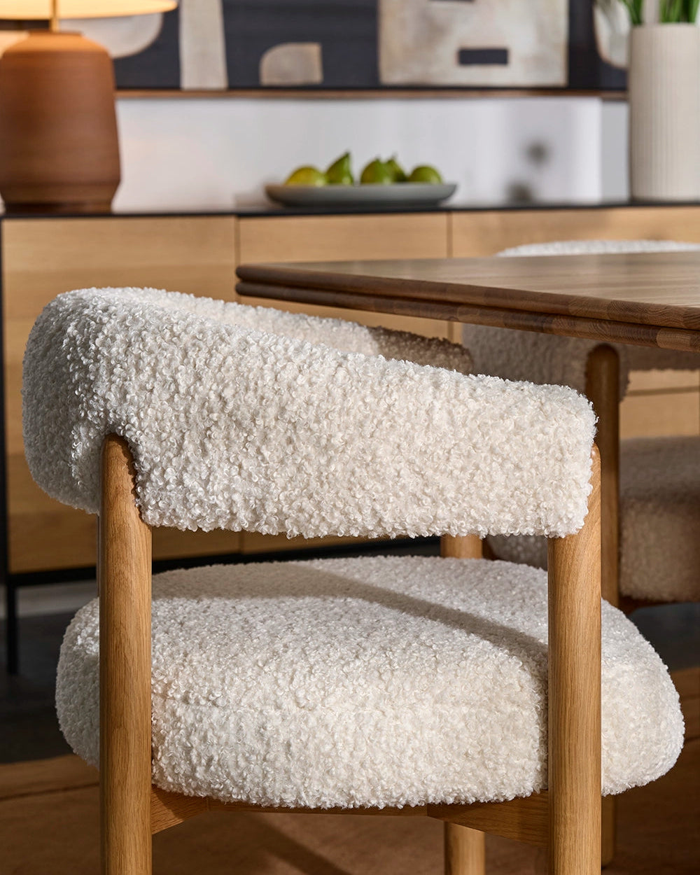 White Oak Frame /Cream Curly