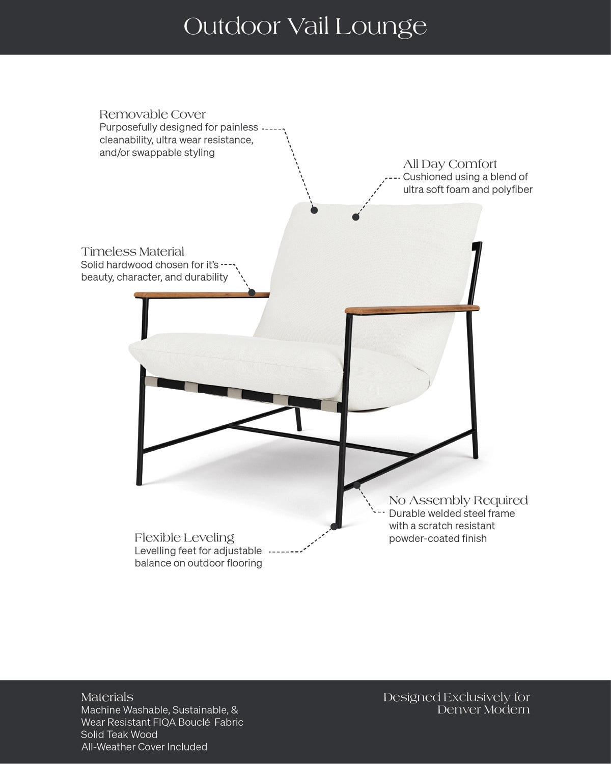 Dove FIQA Boucle with All-Weather Cover