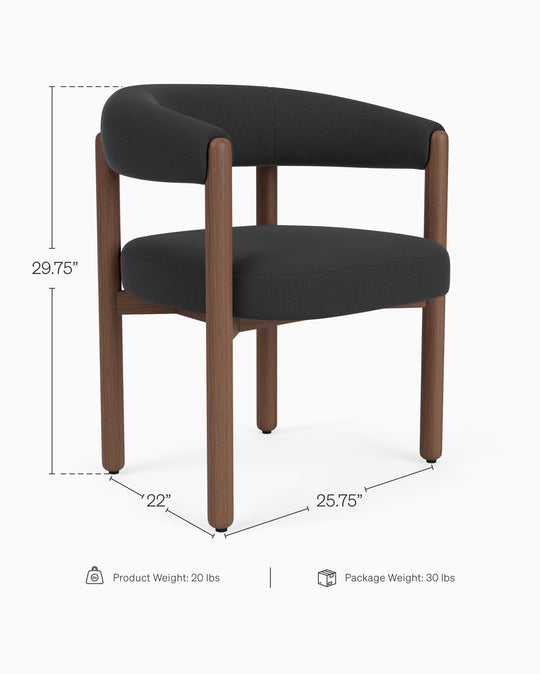 a chair with measurements