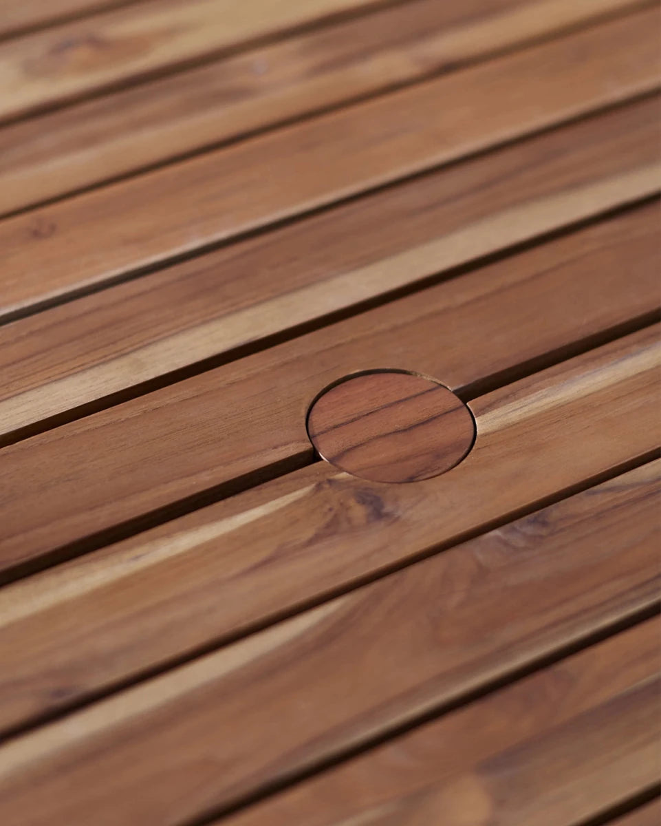 Teak / 86" Length | Seats 8