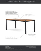 Teak / 72" length | Seats 6