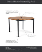 Teak / 48" round | Seats 4