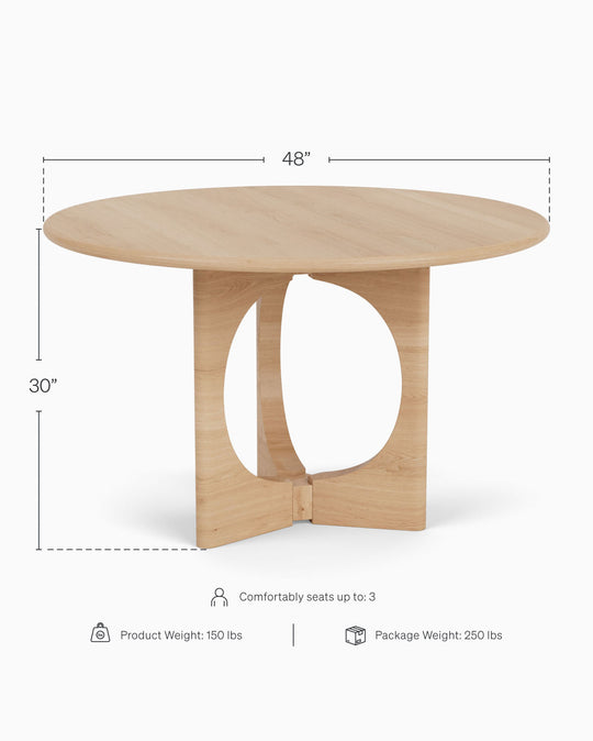 a table with measurements