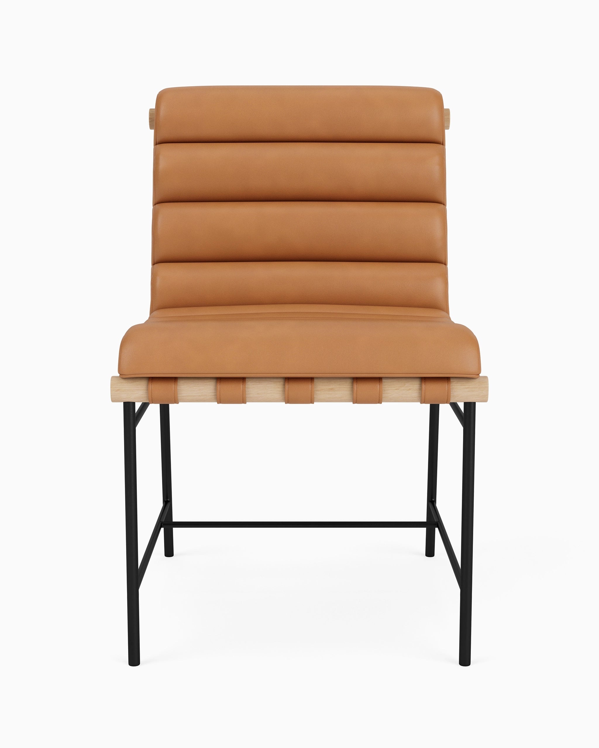 a brown chair with black legs