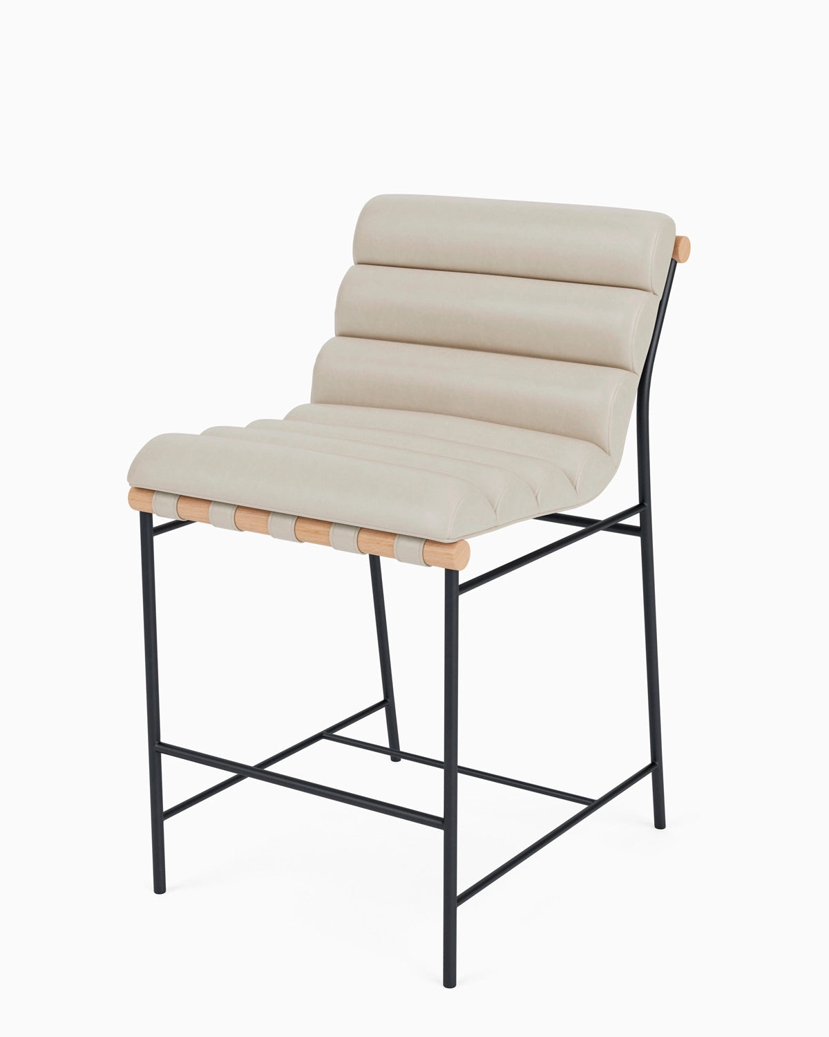 Pearl Leather / White Oak / Counter (24&quot; Height)