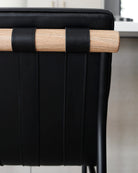 Black Leather / Black Leather Straps / White Oak / Counter (24" Height)