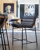 Charcoal Boucle / Heirloom Oak Straps / Walnut / Counter (24" Height)