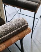Charcoal Boucle / Heirloom Oak Straps / Walnut / Counter (24" Height)