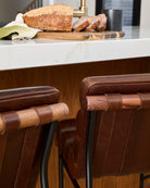 Maple Brown Leather / Maple Leather Straps / Walnut / Counter (24" Height)