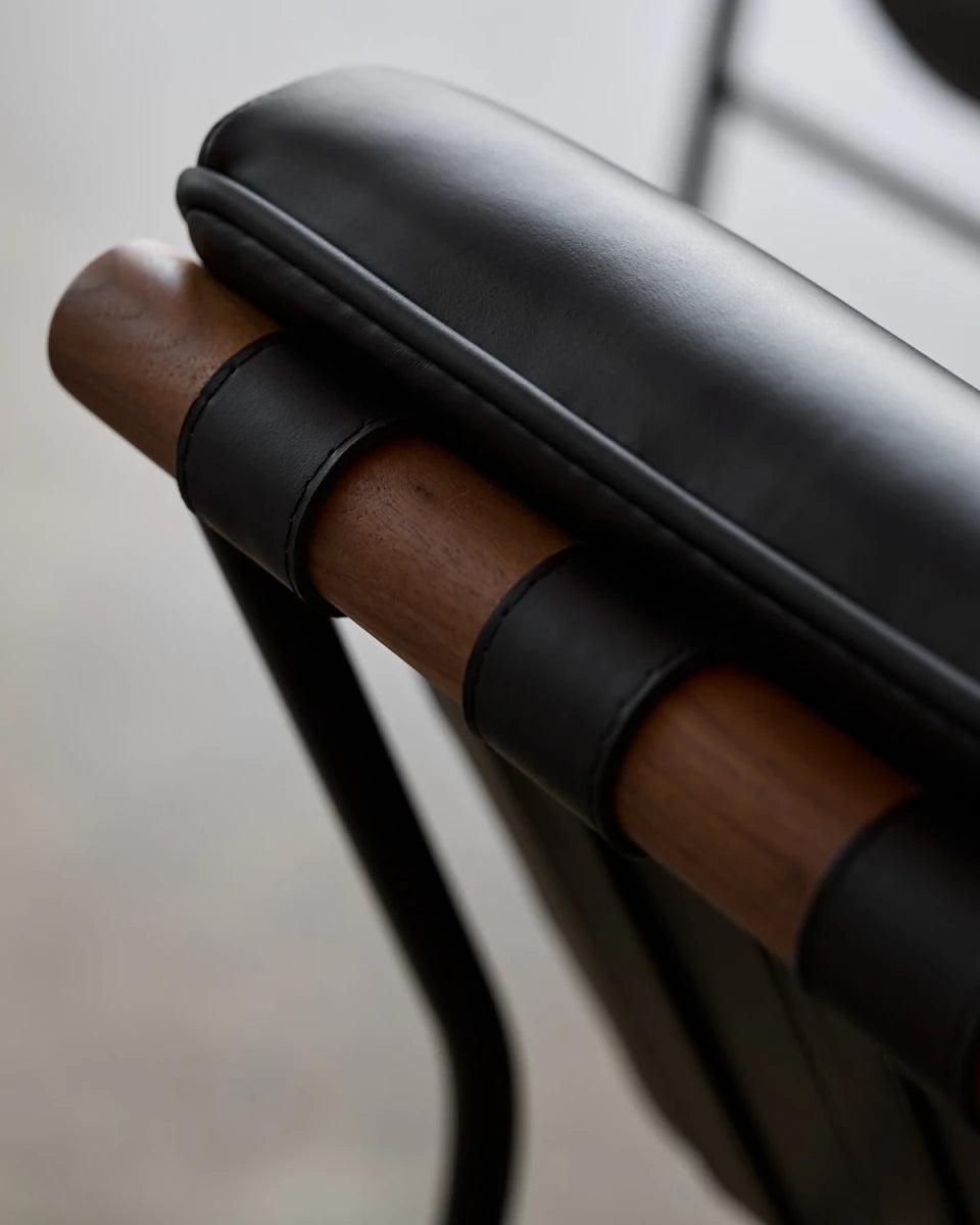 Black Leather / Black Leather Straps / Walnut