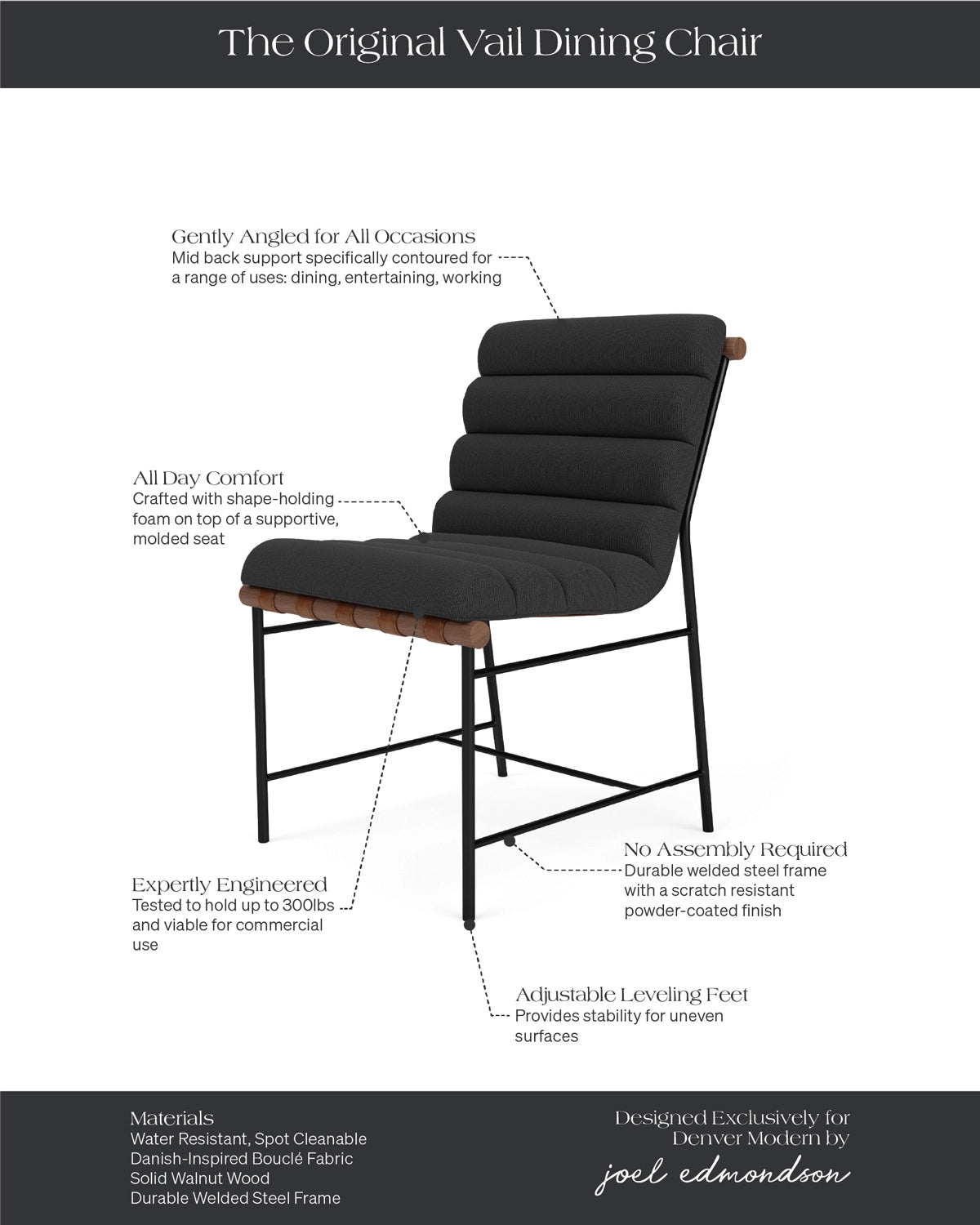 Charcoal Boucle / Walnut