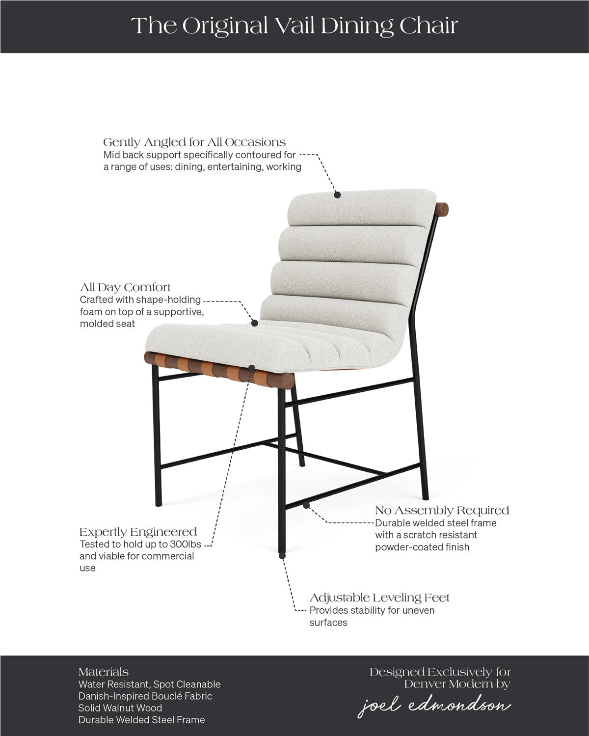 White Boucle / Walnut