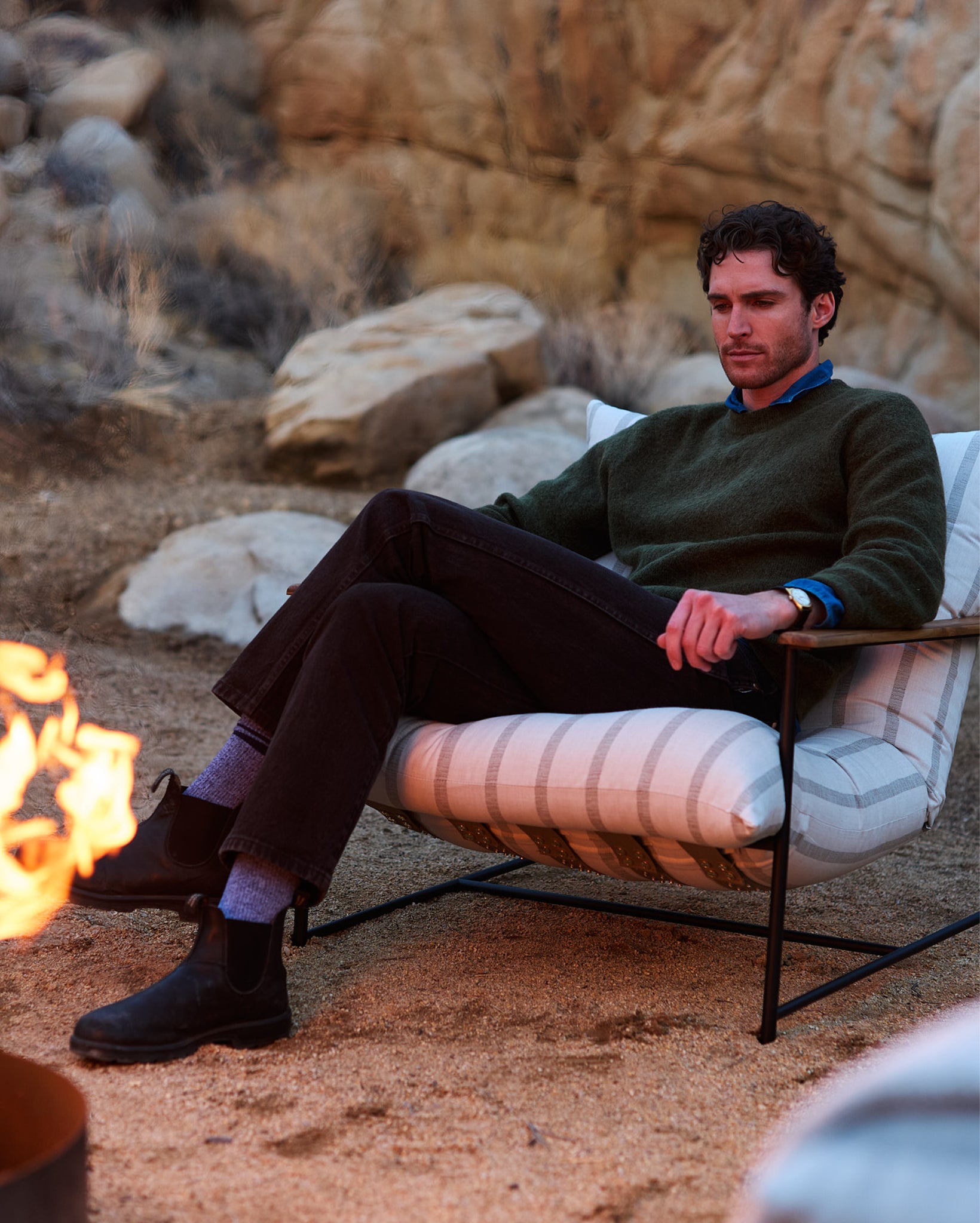 Sunbrella® Cabana Stripe with All-Weather Cover