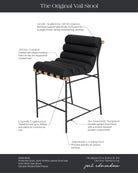 Black Leather / White Oak / Counter (24" Height)