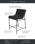 Charcoal Boucle / Walnut / Counter (24" Height)