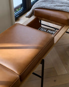 Saddle Leather / White Oak / 86" Long