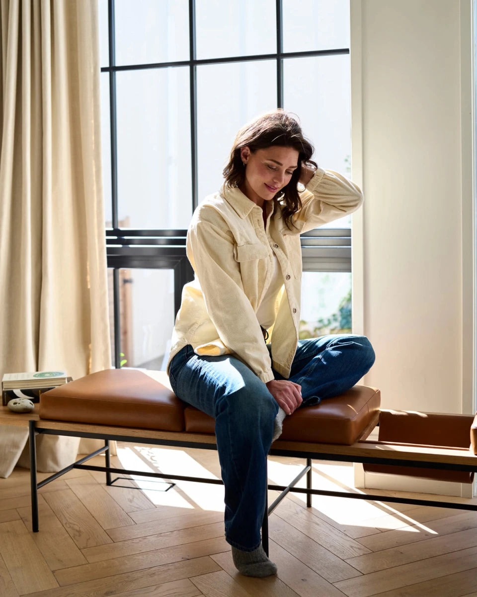 Saddle Leather / White Oak / 86" Long