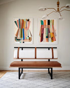 White Boucle / Saddle Leather / White Oak Deck / 60" Long