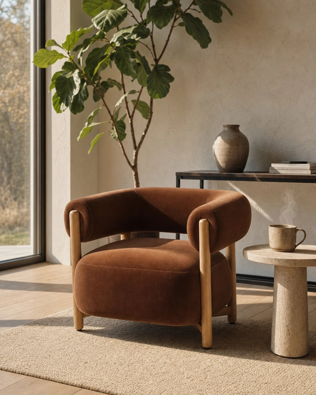 Cognac Velvet / White Oak